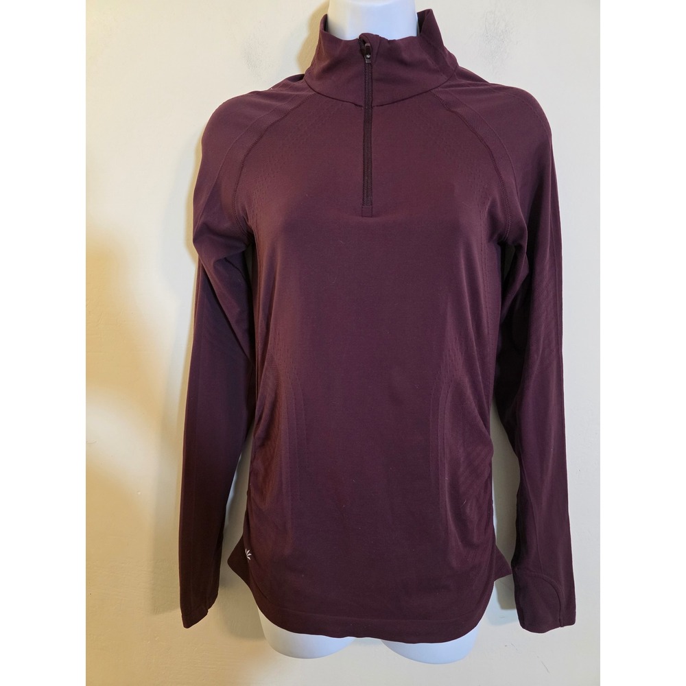 Athleta Momentum Seamless Half Zip Pullover Burgundy‎ Maroon Small 486292-03
